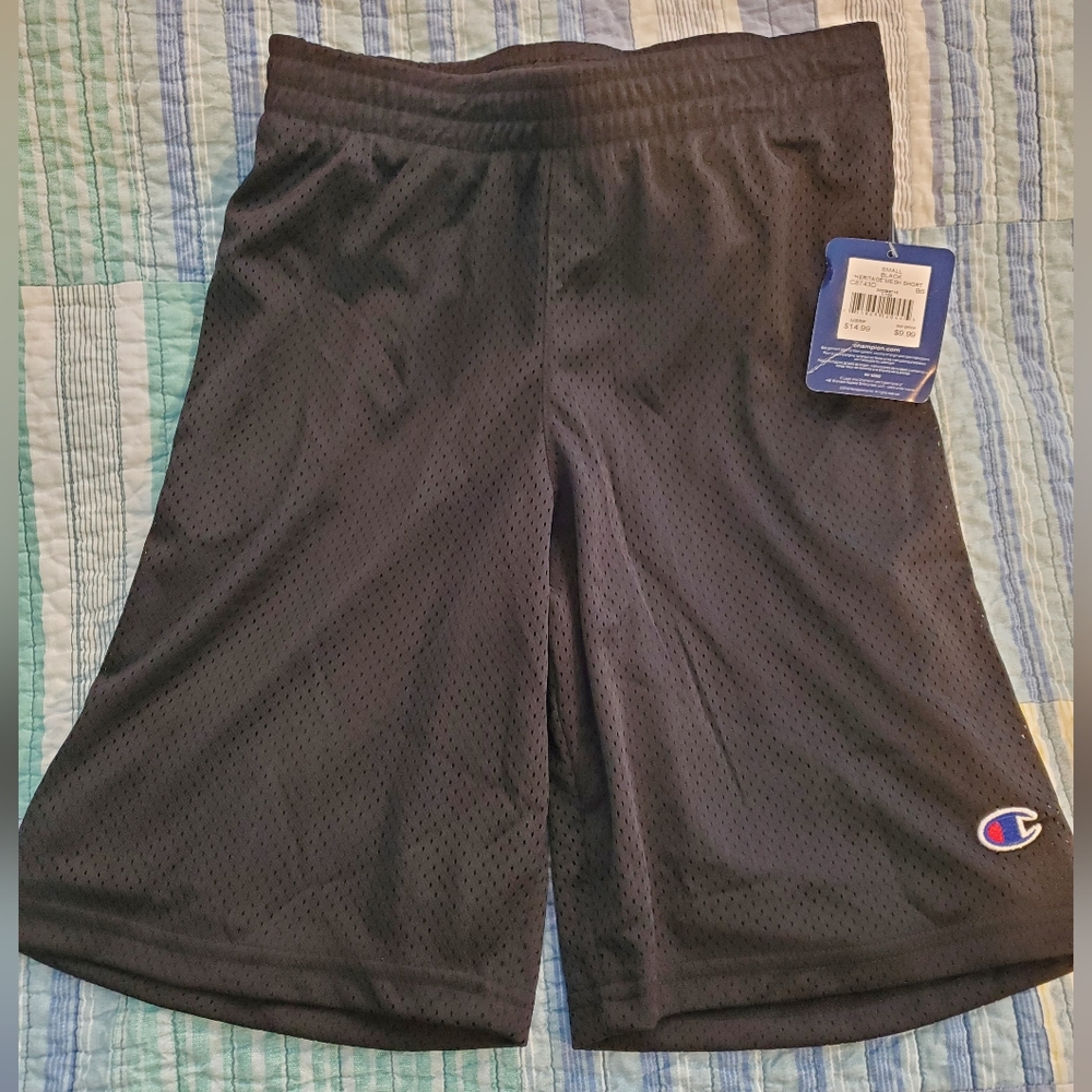 MUST GO! NWT Boys' Champion Black Mesh Shorts Size Small - Picture 2 of 4